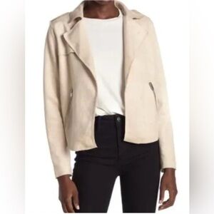 EUC Philosophy Women’s Drape Front Vegan Suede Moto Jacket Size XS